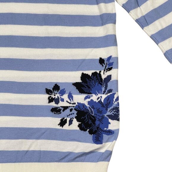 Talbots Petite Botanical Striped Crewneck Sweater – Size LP - Picture 8 of 11